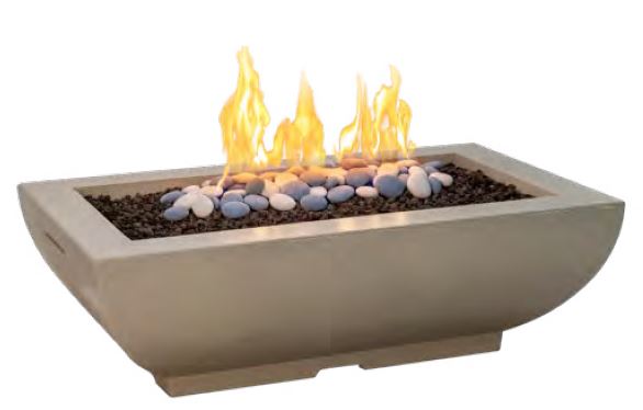 AFD - Bordeaux Rectangle Fire Bowl